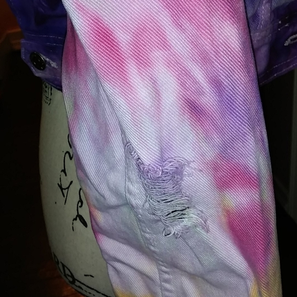 Abercrombie & Fitch tye dye jean jacket Sz M - Picture 3 of 6